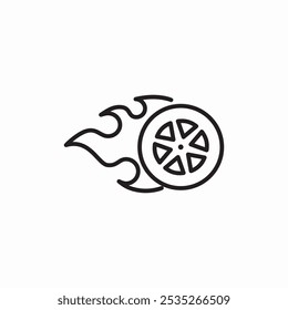 tire fire icon sign vector