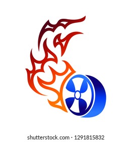 tire, and fire mechanic logo