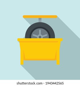 Icono de calibración del racor de neumáticos. Ilustración plana del icono vectorial de calibración de la conexión de neumáticos para el diseño web