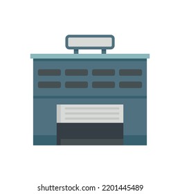 Tire fitting garage icon. Flat illustration of Tire fitting garage vector icon isolated on white background
