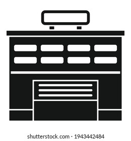 Icono de garaje de ajuste de neumáticos. Ilustración simple del icono vectorial de garaje de conexión de neumáticos para diseño web aislado en fondo blanco