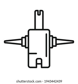 Tire fitting stand icon. Outline Tire fitting stand vector icon for web design isolated on white background