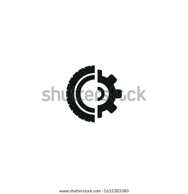 tire fitting\
vector icon on white\
background