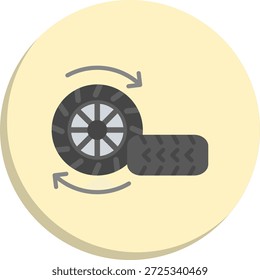 Icono de estilo de círculo plano de neumático