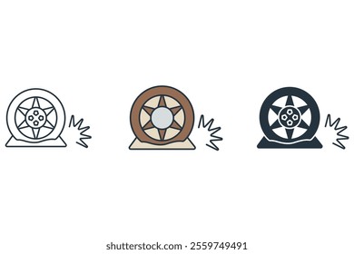 tire flat icons  symbol vector elements for infographic web