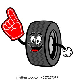 Tire with Foam Finger