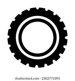 Icono del neumático. Icono de vector negro.