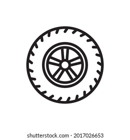 Tire Icon Design Vector Graphic Illustration Template In Trendy Flat Style Sign And Symbol . Suitable for website design, logo, app, and ui. EPS 10.