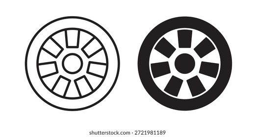 Icono de neumático icono plano simple. Versión Liner - Vector de stock.