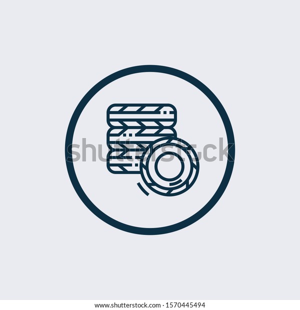 Tire icon isolated\
on white background. Tire icon simple sign. Tire icon trendy and\
modern symbol for graphic and web design. Tire icon flat vector\
illustration for logo, web,\
app