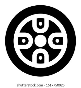 tire icon isolated sign symbol vector illustration - high quality black style vector icons
