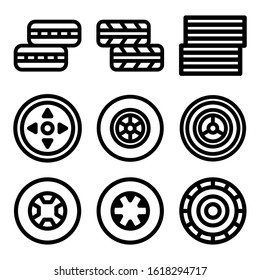 tire icon isolated sign symbol vector illustration - Collection of high quality black style vector icons
