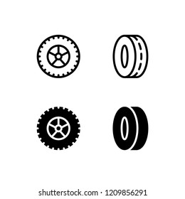 Tire Icon Logo Vector Symbol. Wheel Icon
