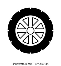 tire icon on white background color editable