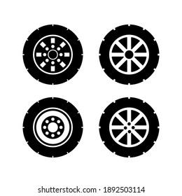 tire icon on white background color editable