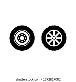 tire icon on white background color editable