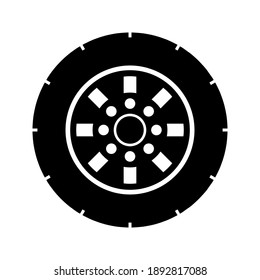 tire icon on white background color editable