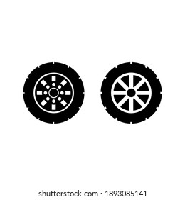 tire icon on white background color editable