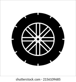 tire icon on white background color editable 