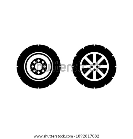 tire icon on white background color editable