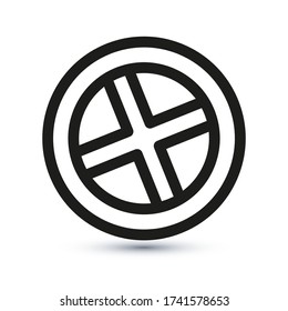Icono del neumático, signo del vector del contorno, pictograma de estilo lineal aislado en blanco. Símbolo, ilustración del logotipo. Trazo editable. Ilustración vectorial Eps10.