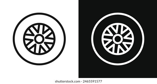 Tire icon set. Car tyre vector symbol and truck wheel sign.