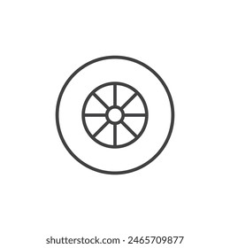 Tire icon set. Car tyre vector symbol and vehicle wheel sign.