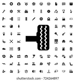 Tire icon. set of filled car service icons.