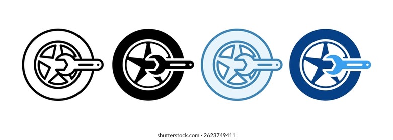 Tire Icon Set Multiple Style Collection