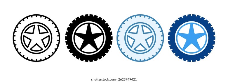 Tire Icon Set Multiple Style Collection