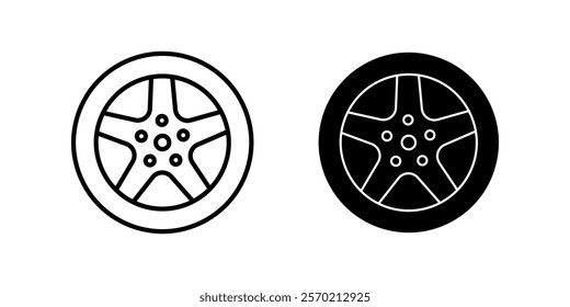 tire Icon set. Symbol isolated white background. vector illustration. color editable.