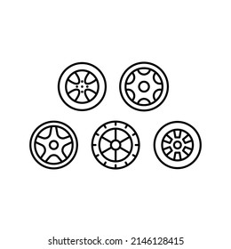 Tire Icon Set Vector Symbol Design Illustration