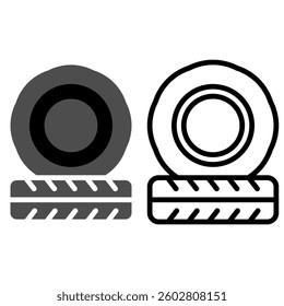 tire icon, simple flat style, illustration, logo sign symbol pictogram template, for ui or ux isolated on white for mobile app, editable