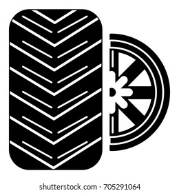 Tire icon. Simple illustration of tire vector icon for web