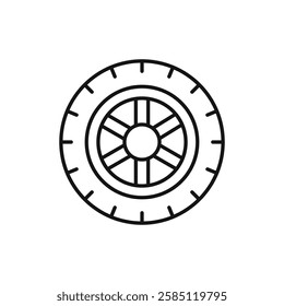 Tire icon. simple thin line vector icon