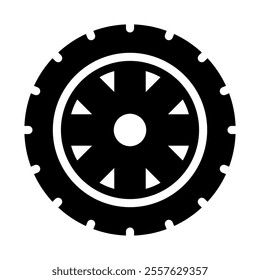 Tire icon solid style transparent
