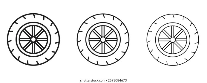Tire icon symbol. Linear style sign for mobile concept