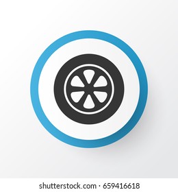 Tire Icon Symbol. Premium Quality Isolated Wheel Element In Trendy Style.
