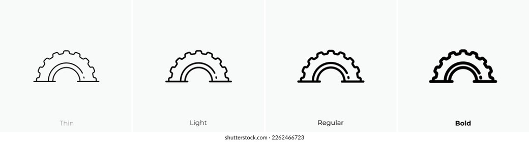 tire icon. Thin, Light Regular And Bold style design isolated on white background