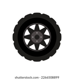 Tire Icon Trendy Flat Design. 