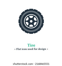 Tire icon in trendy flat style isolated on white background. car tire symbol for web and mobile apps.