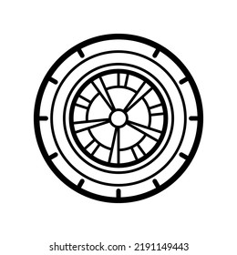Icono de neumático en la ilustración de diseño vectorial de moda