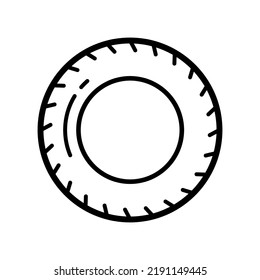 Icono de neumático en la ilustración de diseño vectorial de moda