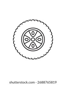 tire icon, vector best line icon.