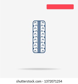 Tire icon. Vector concept illustration for design.