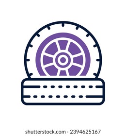 icono del neumático. icono de doble tono vectorial para tu sitio web, móvil, presentación y diseño de logotipo.