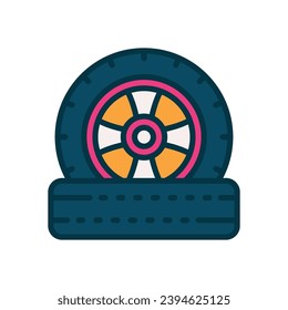 tire icon. vector filled color icon for your website, mobile, presentation, and logo design.
