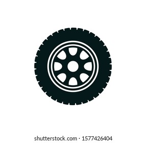 Tire icon vector flat style illustration