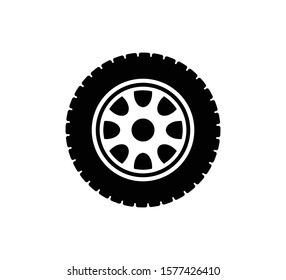 Tire icon vector flat style illustration