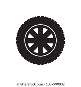 Tire icon vector flat trendy
